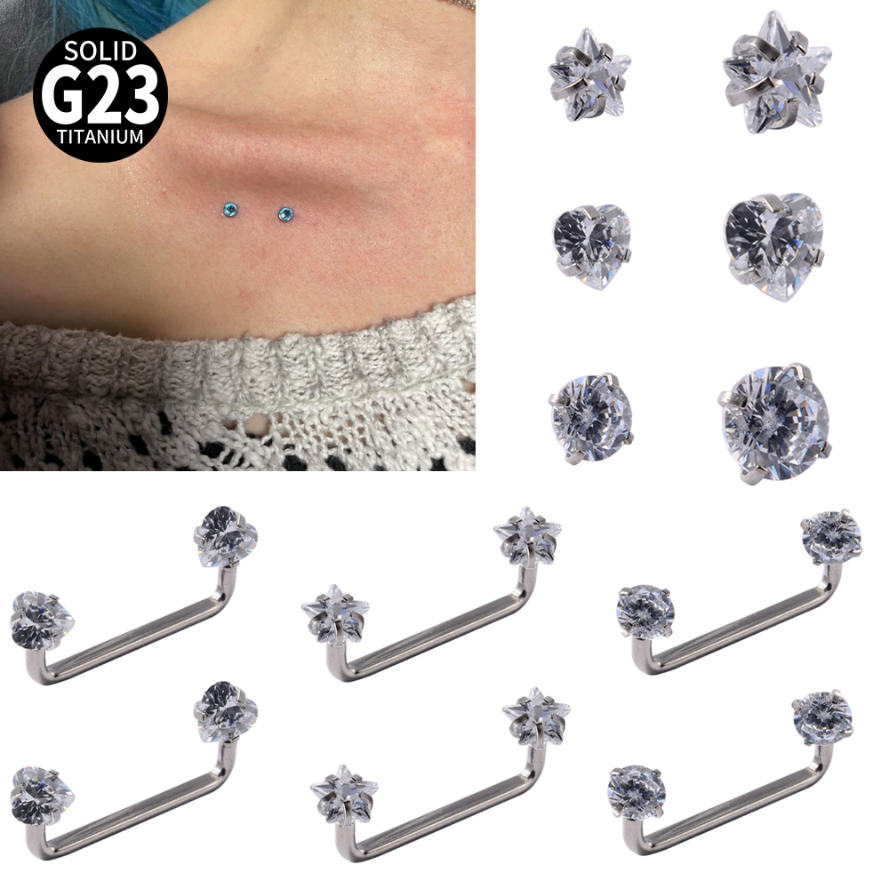 Body Jewelry Implants - 3-1PCS Implant เกรดไทเทเนียม Microdermal พื้นผิวเจาะ Barbells