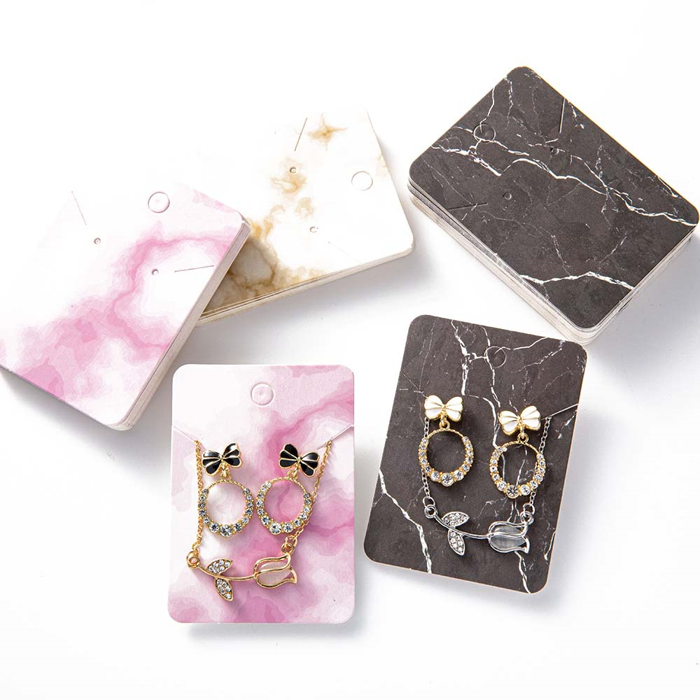 Body Jewelry Display - 50pcs หินอ่อนต่างหูการ์ดแสดงผลสําหรับสร้อยคอเครื่องประดับบรรจุภัณฑ์ขาย Organizer ขนาดเล็กธุรกิจวัสดุอุปกรณ์