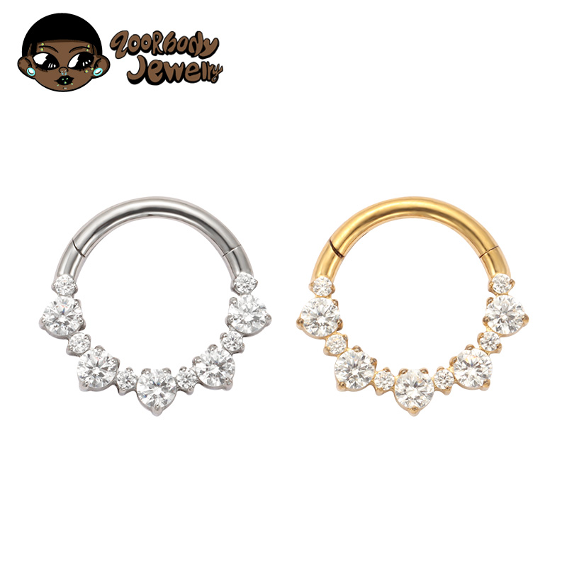 Zoor Body Jewelry - ASTM F136 ไทเทเนียม Daith Clicker แหวนจมูกเจาะ