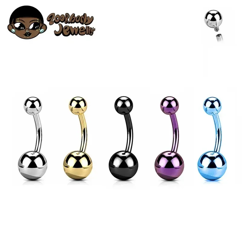 Zoor Body Jewelry - F136 ไทเทเนียมเจาะแหวนคลาสสิก Gothic เอวลูกปัด 14G 14