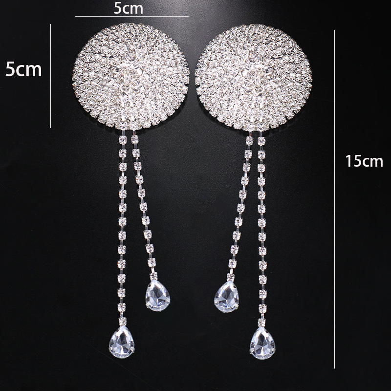 Body Jewelry Nipple Chain - ใหม่เครื่องประดับยูโร-อเมริกันเซ็กซี่คริสตัลพู่สติกเกอร์หน้าอกบุคลิกภาพหัวนม Patch เครื่องประดับหญิง Body Chain หญิง