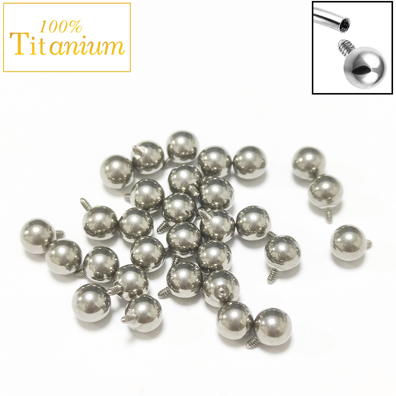 Body Jewelry Implants - 10ชิ้นฝังกระจกไทเทเนียม G23 ASTM เกลียวภายใน2/2.5/3/4/5มมบอลด้านบนเจาะเครื่องประดับ