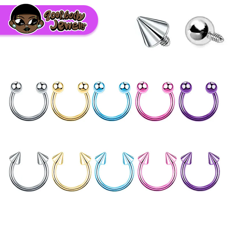 Zoor Body Jewelry - 5pcs ASTM F136 ไทเทเนียม Horseshoe Piercing