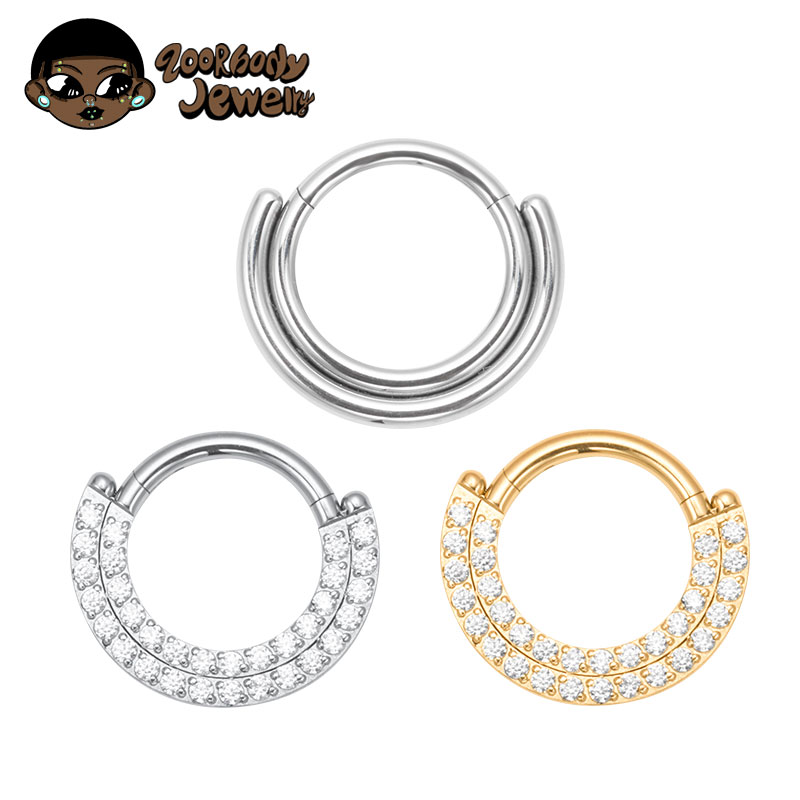 Zoor Body Jewelry - ASTM F136 ไทเทเนียม Clicker Septum แหวนจมูก