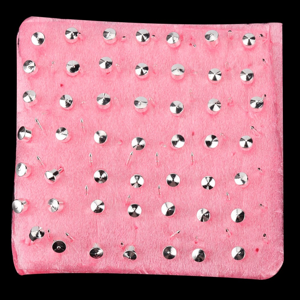 Body Jewelry Materials - ชุดอุปกรณ์เจาะหูแบบมืออาชีพ 98 ชิ้น สีเงิน ทำจากโลหะ พร้อมจุกโลหะสำหรับต่างหู