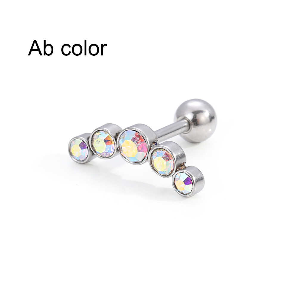 Body Jewelry Ear Piercing - ต่างหูแฟชั่นคริสตัลอัญมณีโอปอล 16G 1 ชิ้น สำหรับเจาะกระดูกอ่อนหู เฮลิกซ์