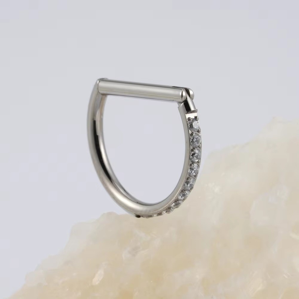 Body Jewelry Materials - แหวนไทเทเนียม ASTM F136 สำหรับเจาะจมูก รูปทรง D