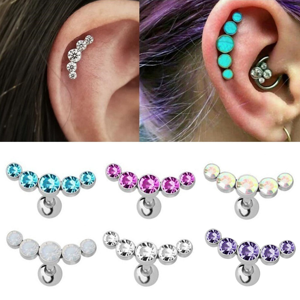 Body Jewelry Ear Piercing - ต่างหูแฟชั่นสแตนเลสแท้ 16G แบบแท่ง 1 ชิ้น สำหรับเจาะกระดูกอ่อน