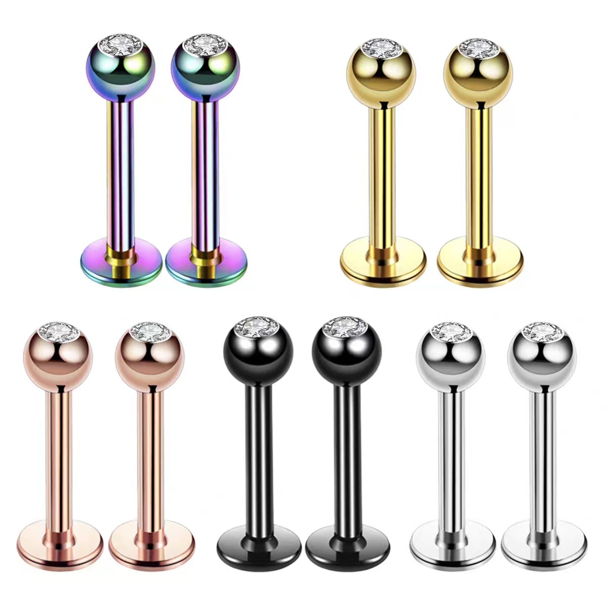 Body Jewelry Ear Piercing - จิวเจาะริมฝีปาก/กระดูกอ่อน/หู/ใบหู รุ่น 16G Surgical Steel Ball