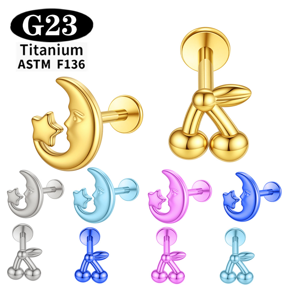 Body Jewelry Implants - ต่างหูไทเทเนียมเกรด ASTM F136 สำหรับเจาะหู ริมฝีปาก จมูก