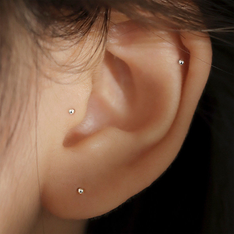 2pcs หูเจาะเข็มเงิน EAR Stick  - Body Jewelry Implants บทวิจารณ์และราคา