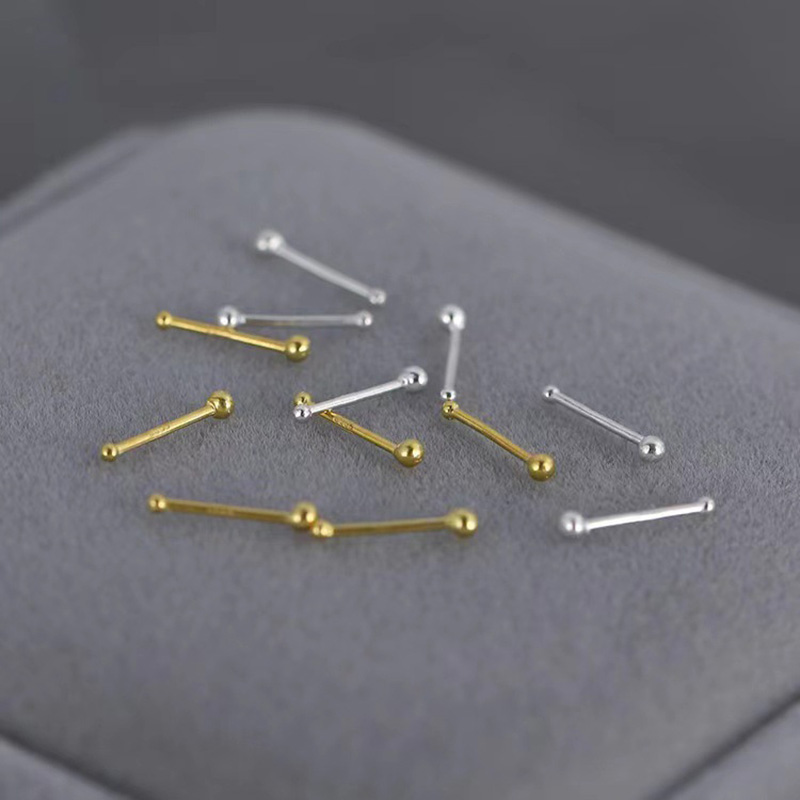 2pcs หูเจาะเข็มเงิน EAR Stick  - Body Jewelry Implants บทวิจารณ์และราคา