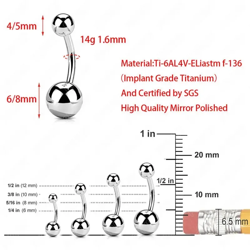 F136 ไทเทเนียมเจาะแหวนคลาสสิก  - Zoor Body Jewelry บทวิจารณ์และราคา