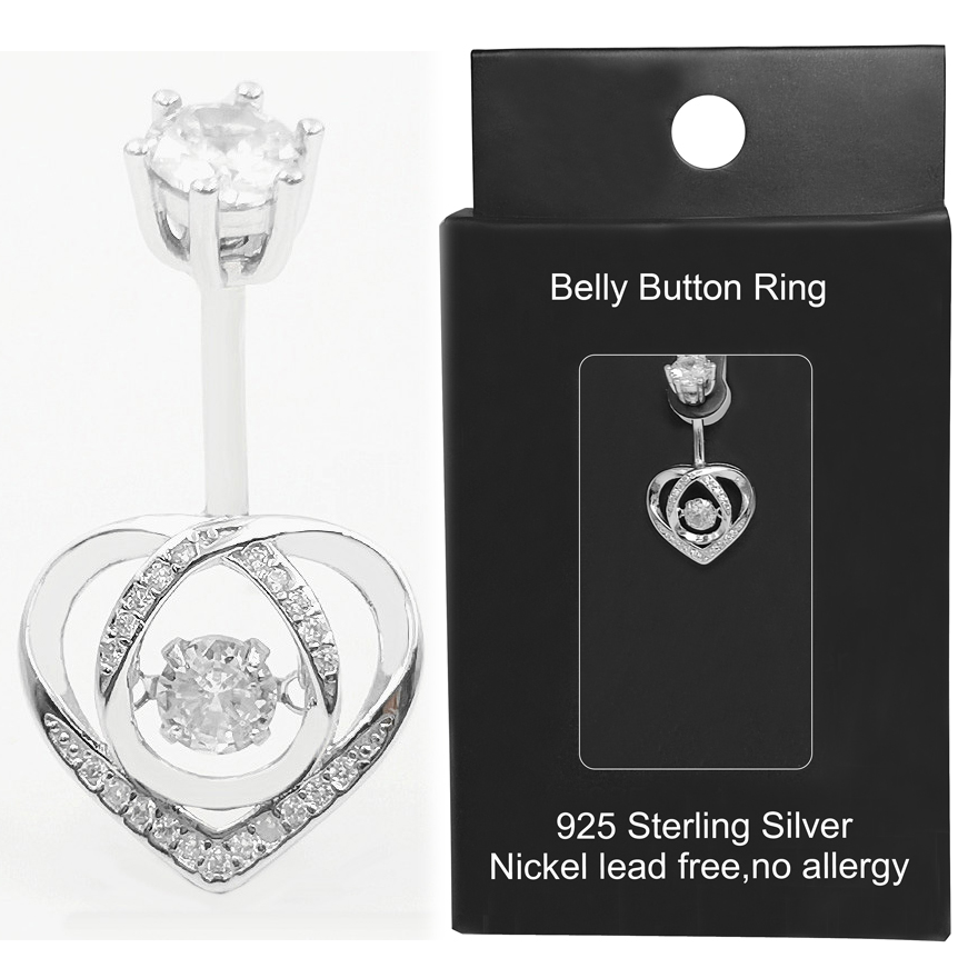 แหวนสะดือ 925 เงินสเตอร์ลิงประ - Body Jewelry Materials บทวิจารณ์และราคา