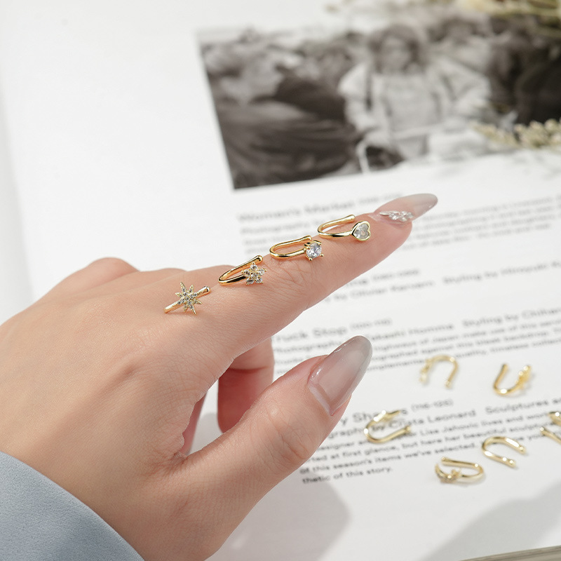 ต่างหูเงินแท้ 925 ประดับเพชรทร - Body Jewelry Ear Piercing บทวิจารณ์และราคา