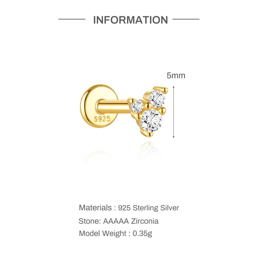 Aide 925 เงินสเตอร์ลิงหูกระดูก - Body Jewelry Ear Piercing บทวิจารณ์และราคา