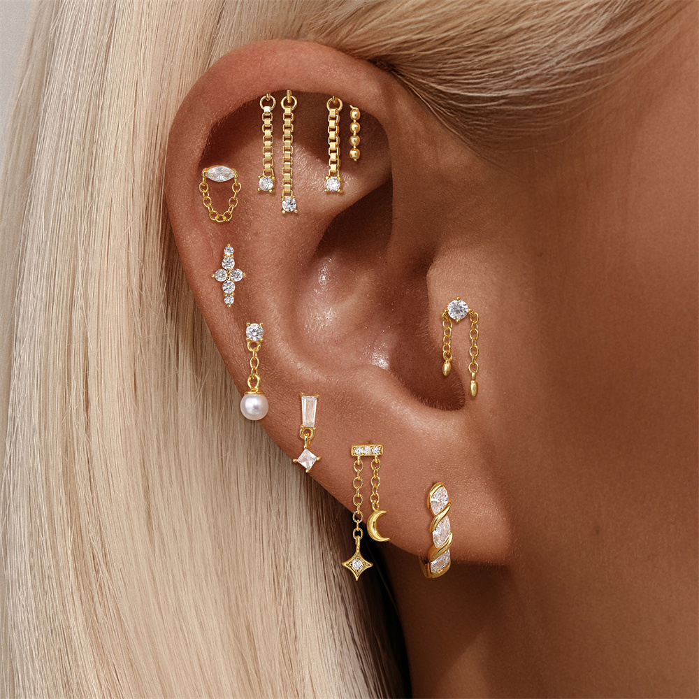 Aide 925 เงินสเตอร์ลิงหูกระดูก - Body Jewelry Ear Piercing บทวิจารณ์และราคา