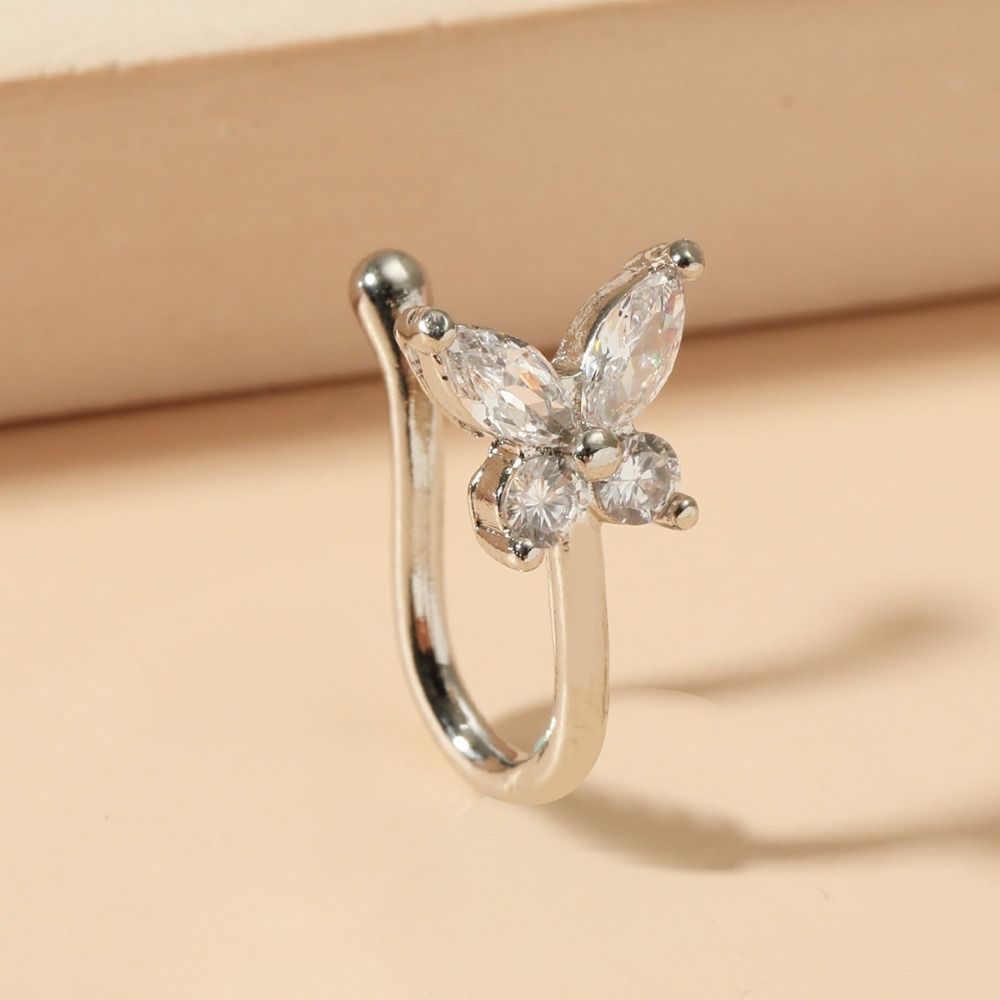 แหวนจมูกรูปผีเสื้อประดับเพชรซิ - Body Jewelry Ear Piercing บทวิจารณ์และราคา