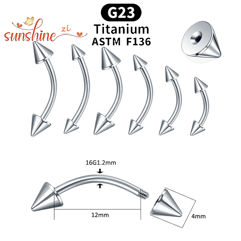 1PC G23 ไทเทเนียม SPIKE โค้ง B - Zoor Body Jewelry บทวิจารณ์และราคา