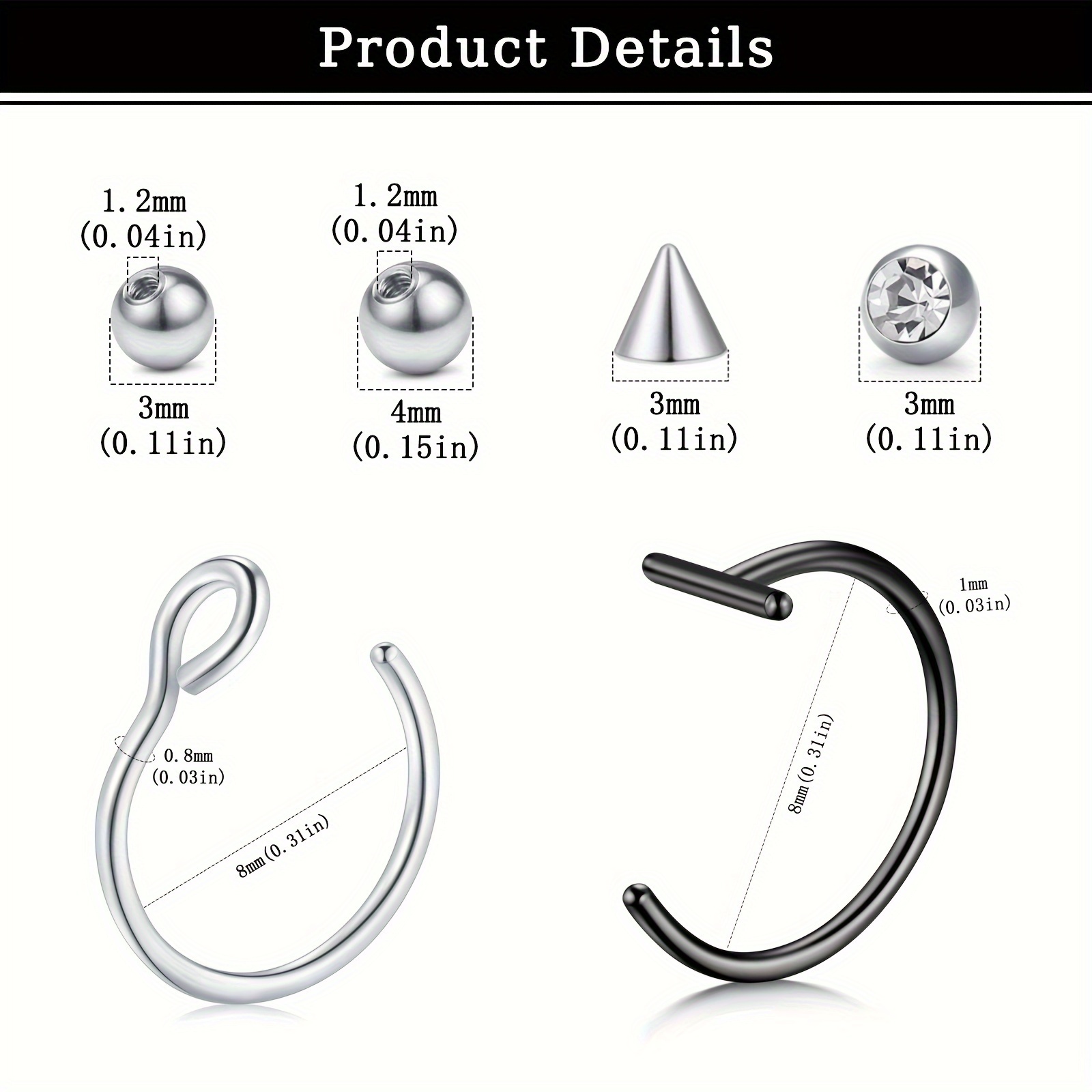 เครื่องประดับเจาะปลอม แหวนเจาะ - Body Jewelry Ear Piercing บทวิจารณ์และราคา