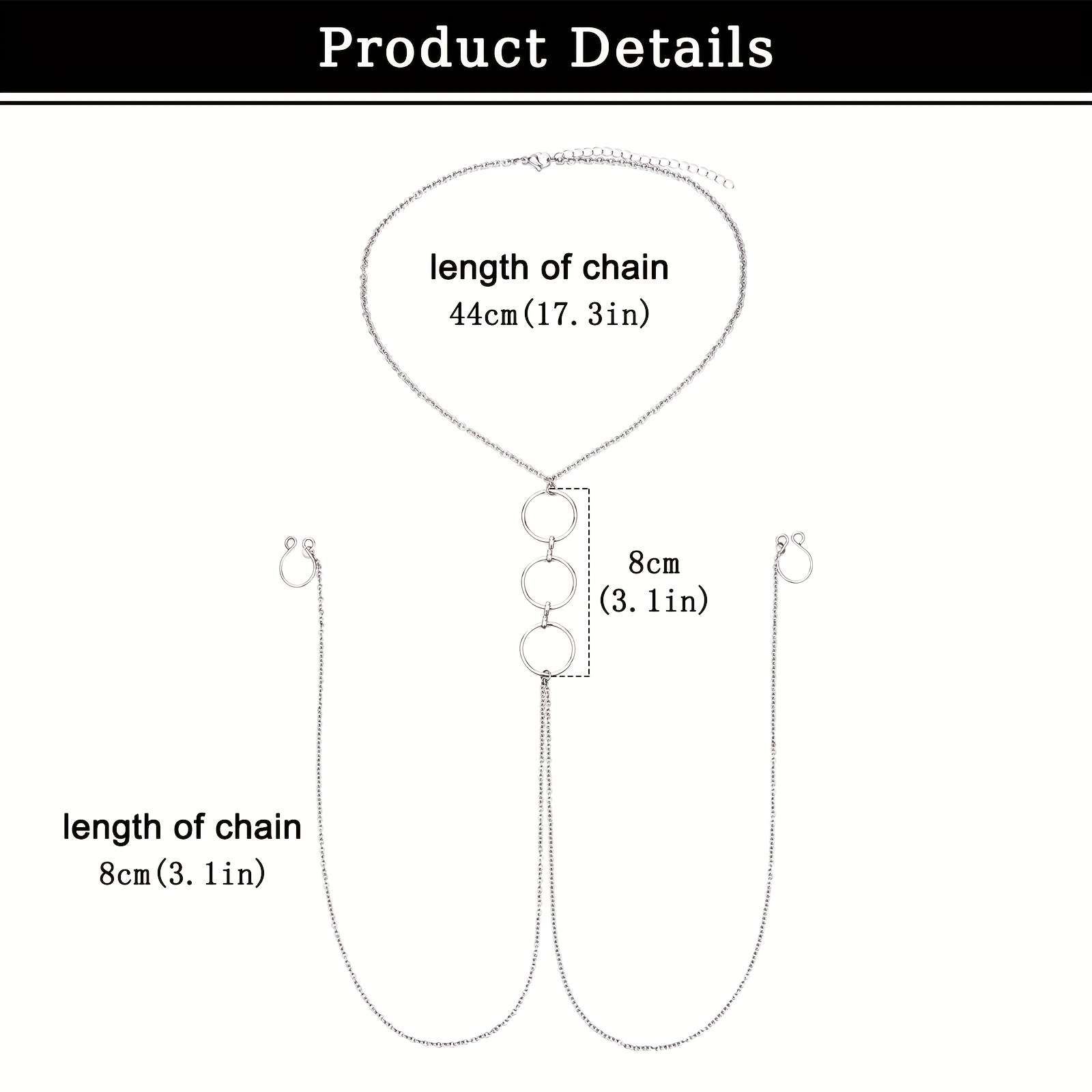 แหวนหัวนมปลอมทำจากสเตนเลสสตีลข - Body Jewelry Nipple Chain บทวิจารณ์และราคา