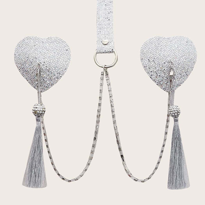 สร้อยคอประดับเลื่อมรูปหัวใจสไต - Body Jewelry Nipple Chain บทวิจารณ์และราคา