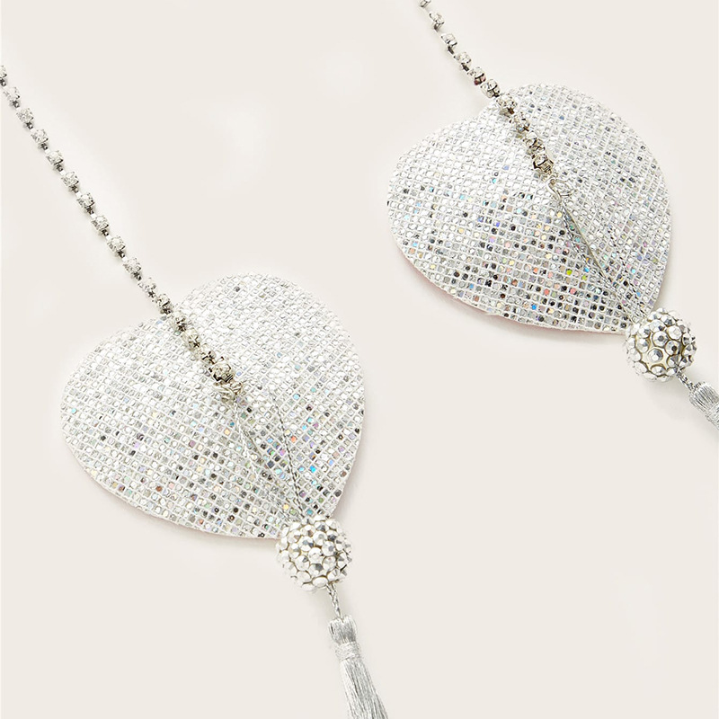 สร้อยคอประดับเลื่อมรูปหัวใจสไต - Body Jewelry Nipple Chain บทวิจารณ์และราคา