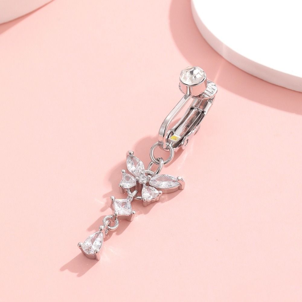คลิปหนีบสะดือลายผีเสื้อ ไม่ต้อ - Body Jewelry Materials บทวิจารณ์และราคา