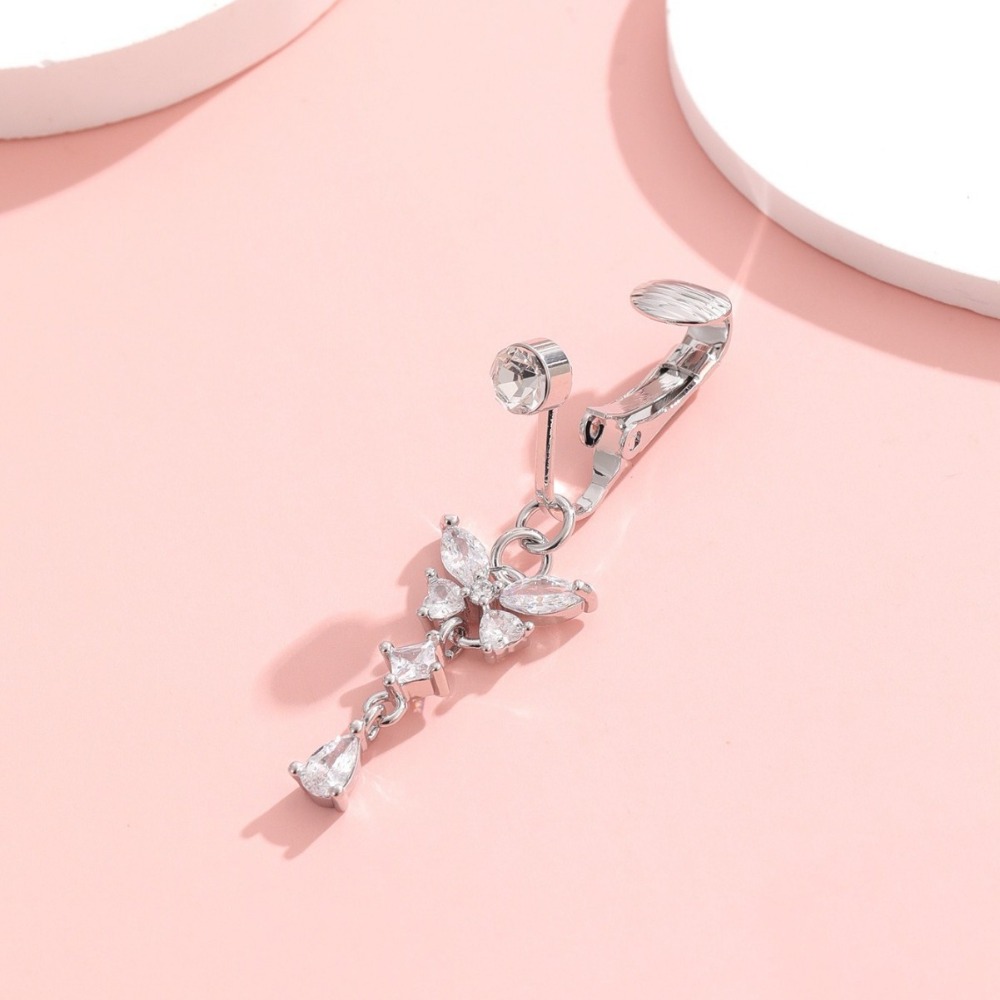 คลิปหนีบสะดือลายผีเสื้อ ไม่ต้อ - Body Jewelry Materials บทวิจารณ์และราคา