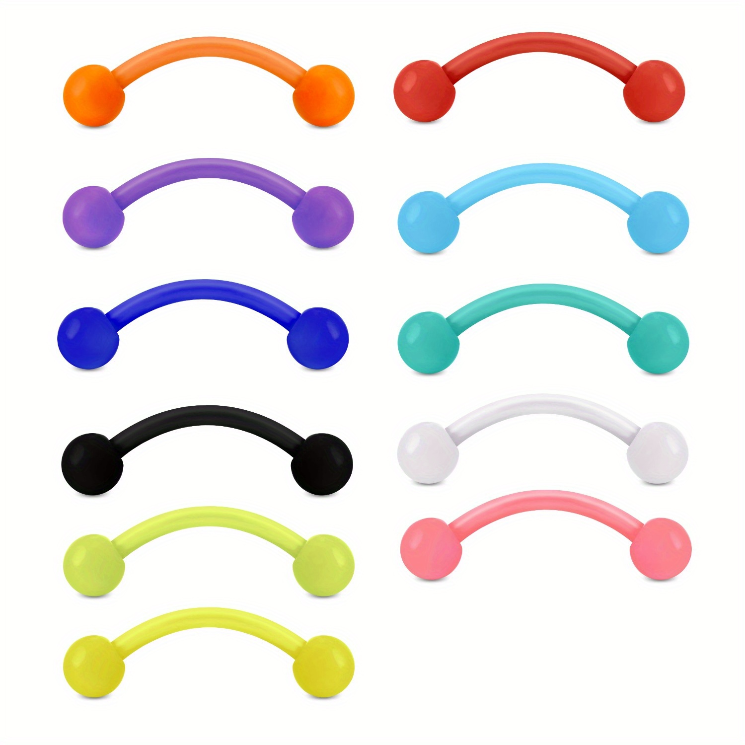 11 ชิ้น 8mm สีพลาสติกคิ้วเล็บน - Body Jewelry Materials บทวิจารณ์และราคา