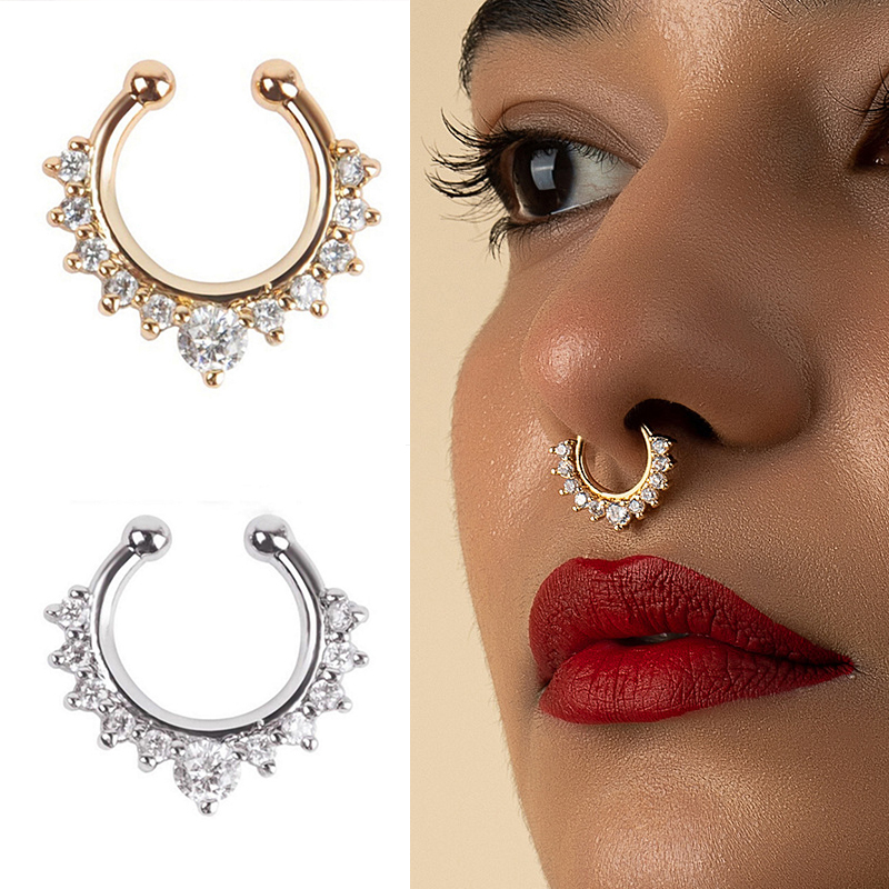 1ชิ้นที่หนีบจมูกรูปตัวยูห่วงจม - Body Jewelry Ear Piercing บทวิจารณ์และราคา