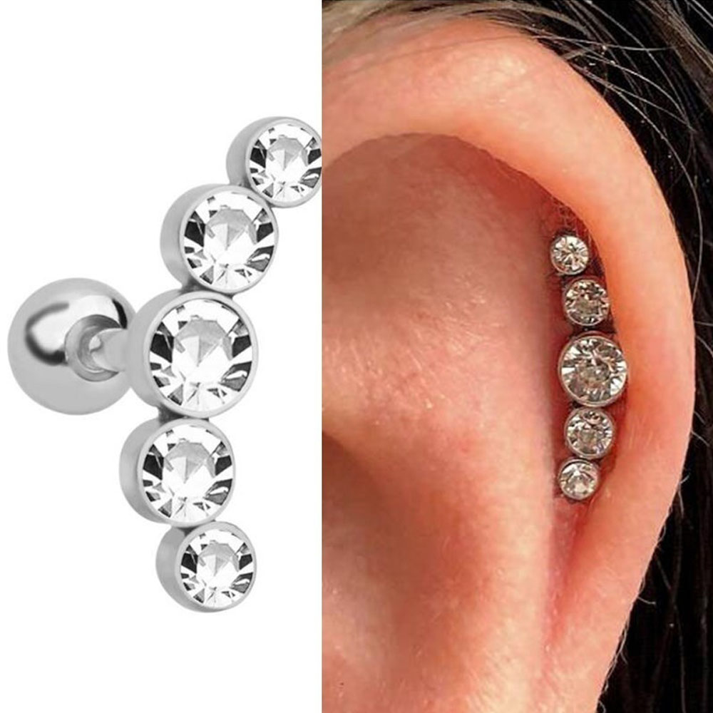 ต่างหูแฟชั่นคริสตัลอัญมณีโอปอล - Body Jewelry Ear Piercing บทวิจารณ์และราคา