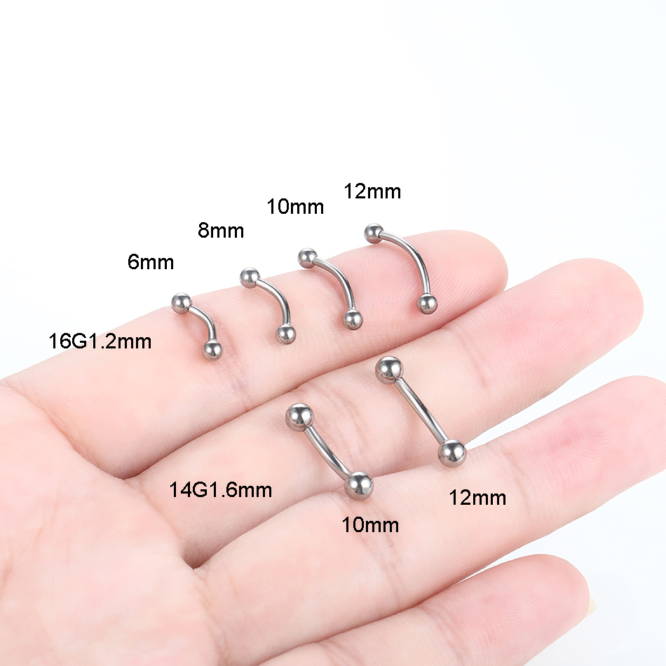 1PC ไทเทเนียมโค้ง Barbells ด้า - Zoor Body Jewelry บทวิจารณ์และราคา