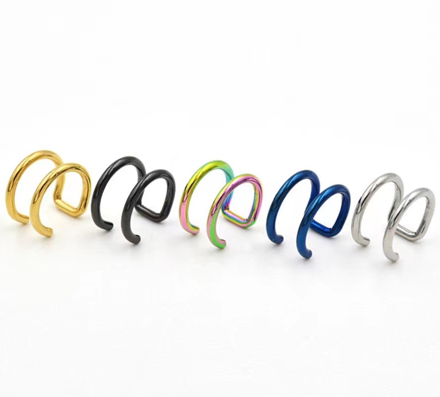 ต่างหูหนีบแบบคลิป 2 ชิ้น ทำจาก - Body Jewelry Ear Piercing บทวิจารณ์และราคา