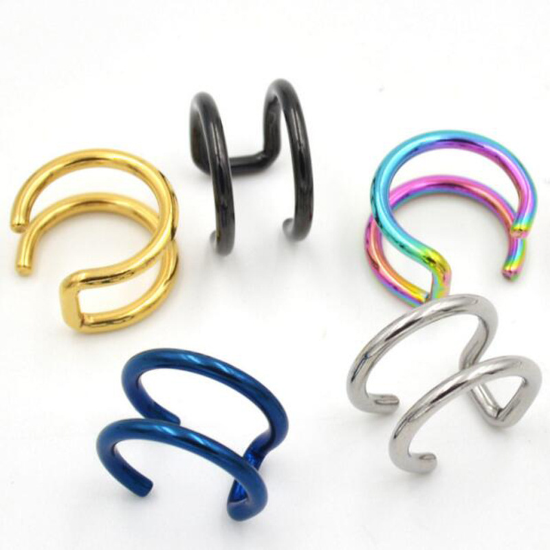 ต่างหูหนีบแบบคลิป 2 ชิ้น ทำจาก - Body Jewelry Ear Piercing บทวิจารณ์และราคา