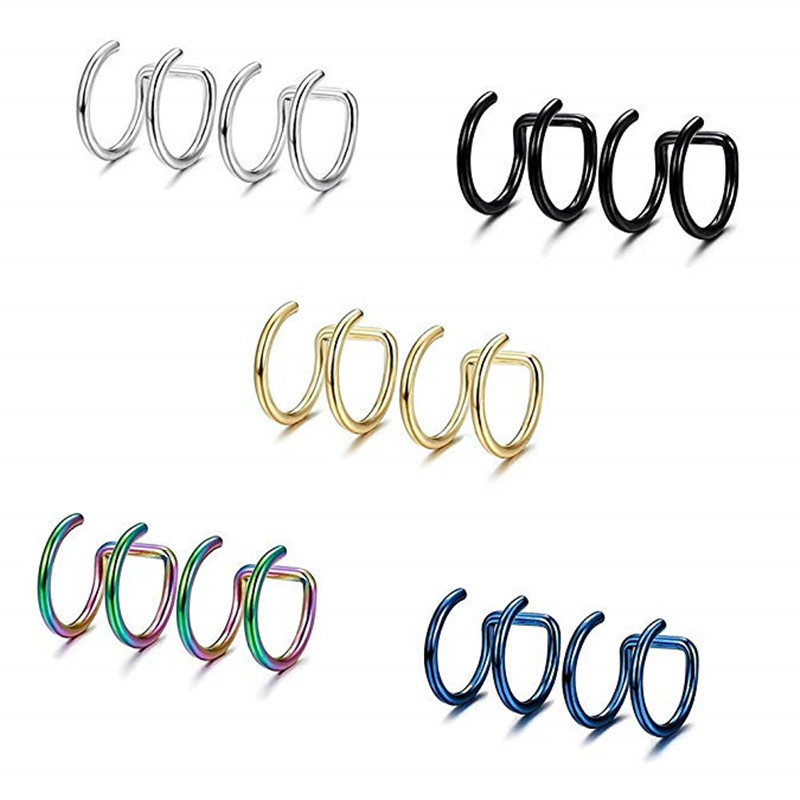 ต่างหูหนีบแบบคลิป 2 ชิ้น ทำจาก - Body Jewelry Ear Piercing บทวิจารณ์และราคา