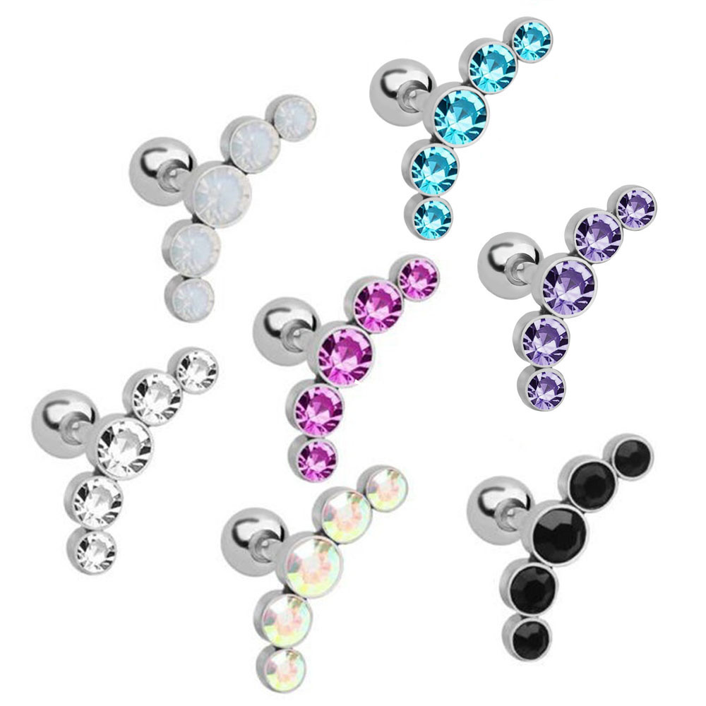 ต่างหูแฟชั่นคริสตัลอัญมณีโอปอล - Body Jewelry Ear Piercing บทวิจารณ์และราคา