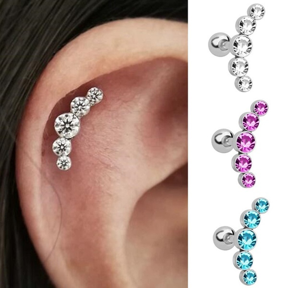 ต่างหูแฟชั่นคริสตัลอัญมณีโอปอล - Body Jewelry Ear Piercing บทวิจารณ์และราคา