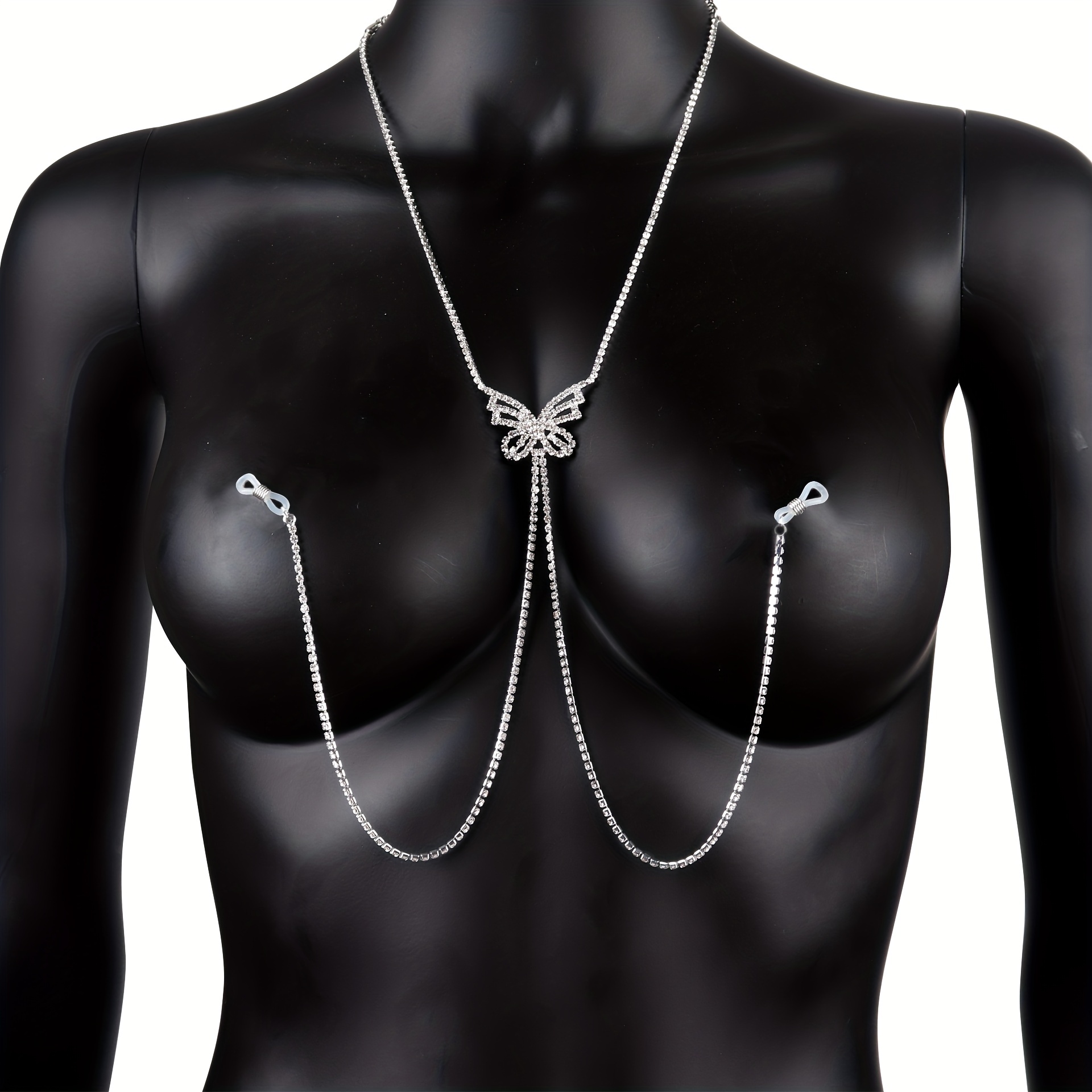 ห่วงโซ่ปลายผีเสื้อพู่ห้อยแบบไม - Body Jewelry Nipple Chain บทวิจารณ์และราคา