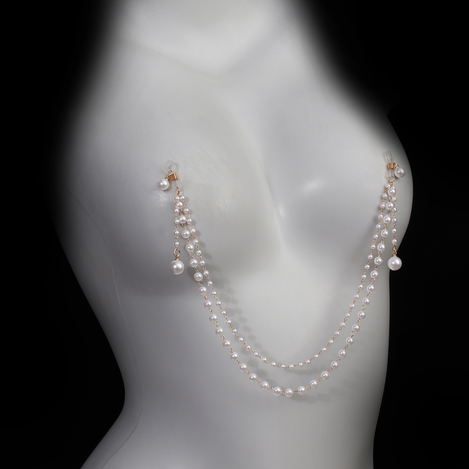 โซ่คล้องหน้าอกประดับมุกแบบไม่ต - Body Jewelry Nipple Chain บทวิจารณ์และราคา