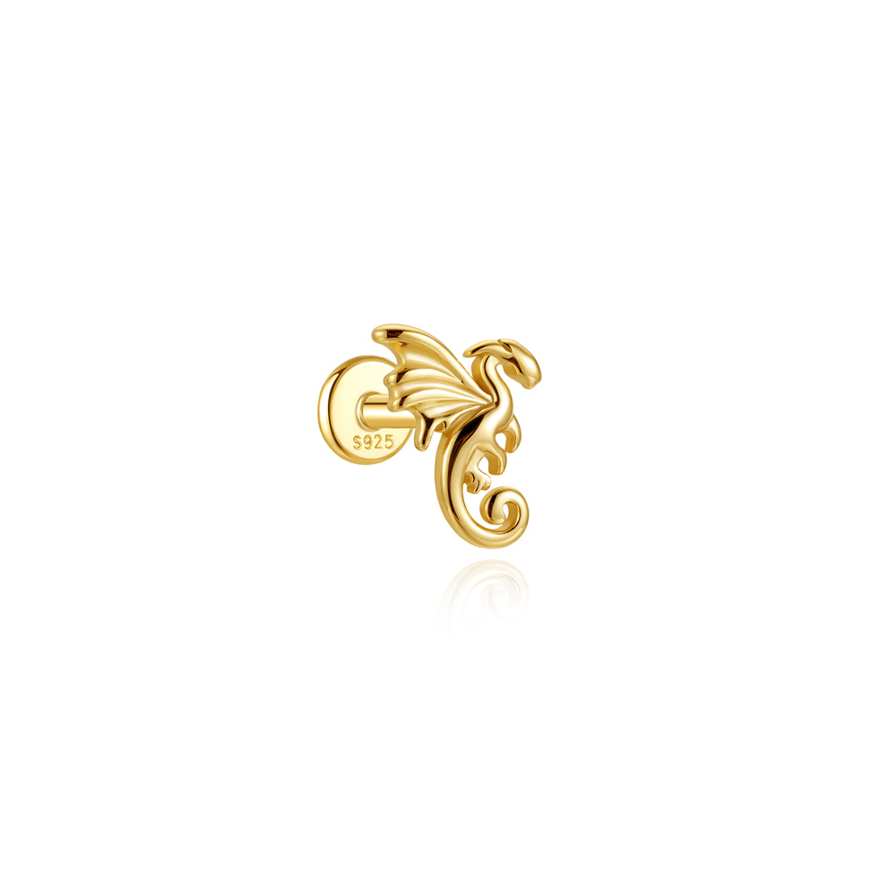 ต่างหูเงินแท้ 925 รูปมังกรบินป - Body Jewelry Ear Piercing บทวิจารณ์และราคา