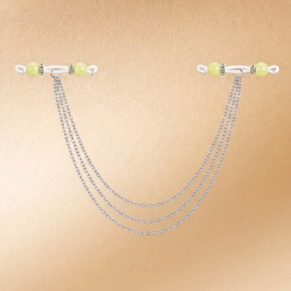 เครื่องประดับร่างกายแบบไม่ต้อง - Body Jewelry Nipple Chain บทวิจารณ์และราคา