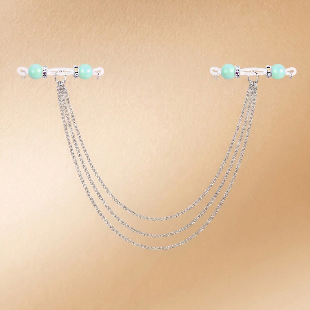 เครื่องประดับร่างกายแบบไม่ต้อง - Body Jewelry Nipple Chain บทวิจารณ์และราคา