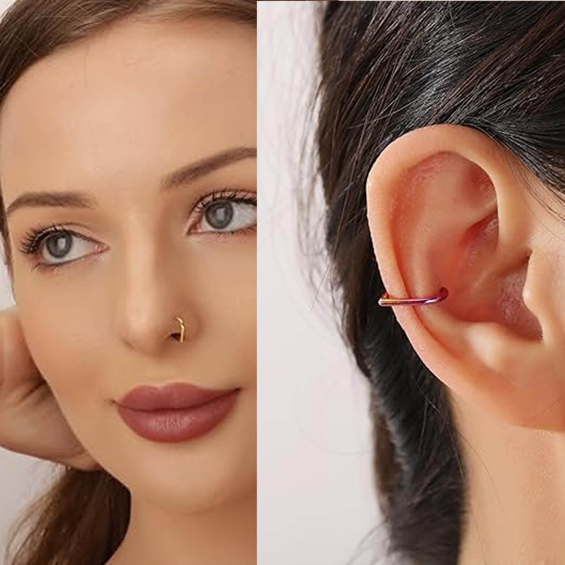 ชุดแหวนจมูกปลอมสแตนเลส 5 ชิ้น  - Body Jewelry Ear Piercing บทวิจารณ์และราคา