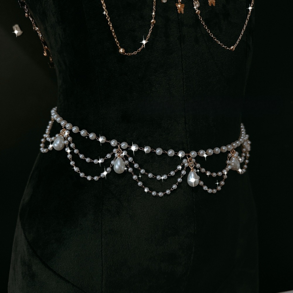สร้อยคอไข่มุกประดับเพชร จี้รูป - Body Jewelry Nipple Chain บทวิจารณ์และราคา
