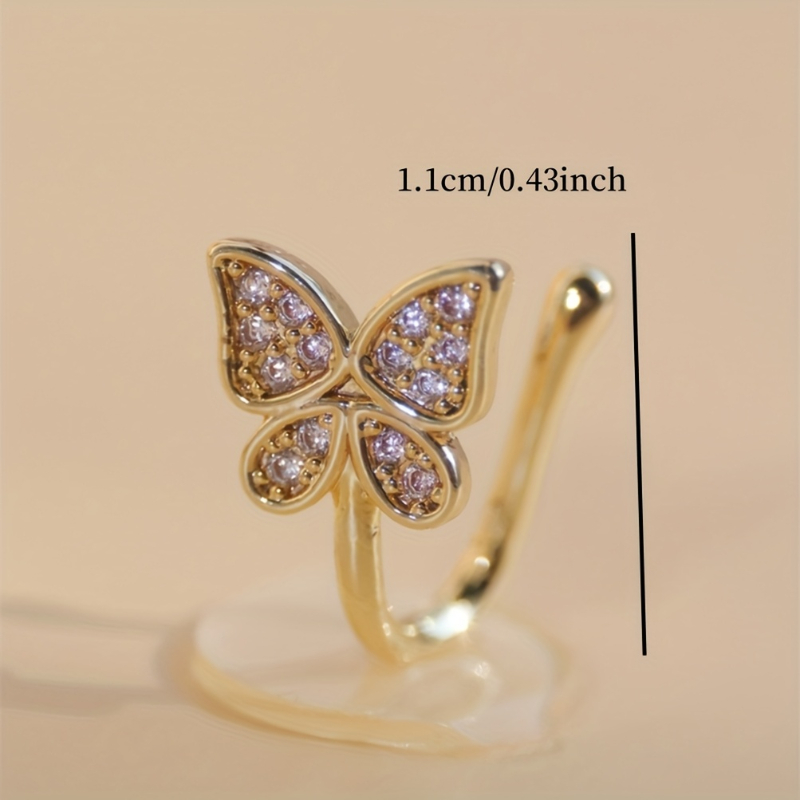 ชุดหนีบจมูกรูปผีเสื้อประดับเพช - Body Jewelry Materials บทวิจารณ์และราคา