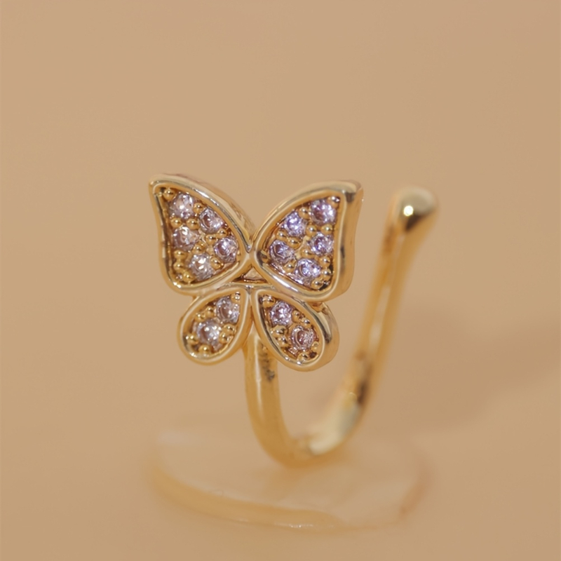ชุดหนีบจมูกรูปผีเสื้อประดับเพช - Body Jewelry Materials บทวิจารณ์และราคา