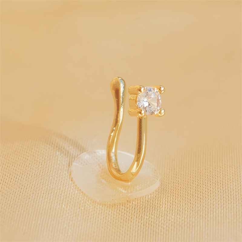 แหวนจมูกทรงกลมแบบไม่เจาะรู 1 ช - Body Jewelry Materials บทวิจารณ์และราคา