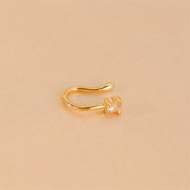 แหวนจมูกทรงกลมแบบไม่เจาะรู 1 ช - Body Jewelry Materials บทวิจารณ์และราคา