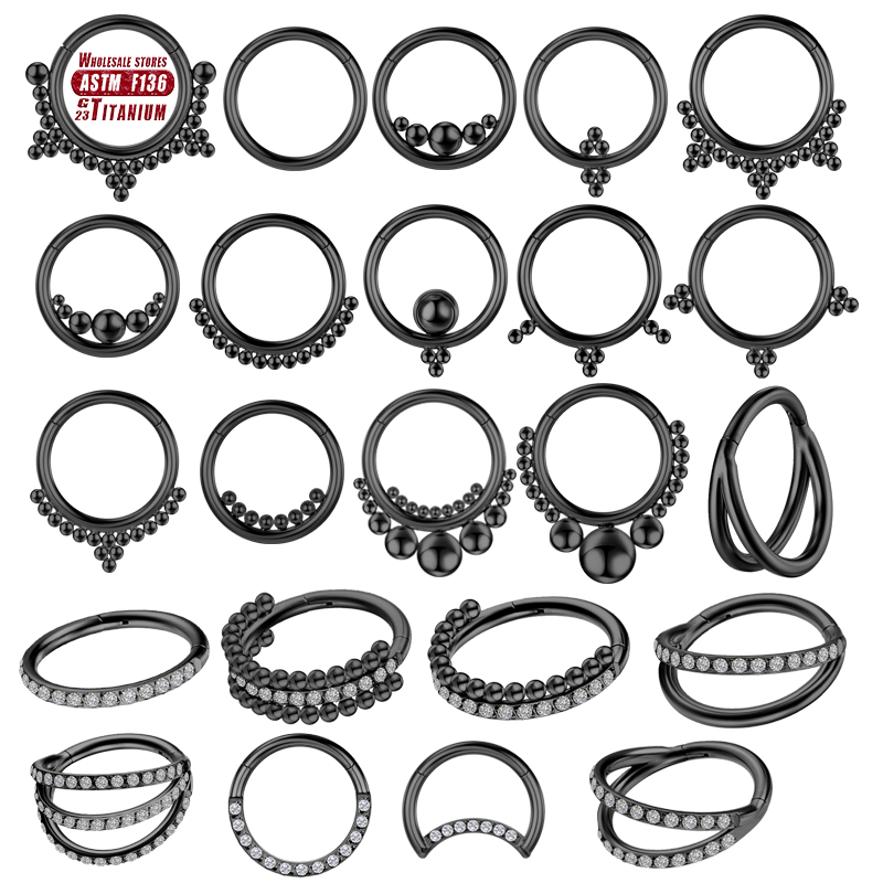F136 ไทเทเนียมเจาะแหวนจมูกสีดํ - Body Jewelry Implants บทวิจารณ์และราคา
